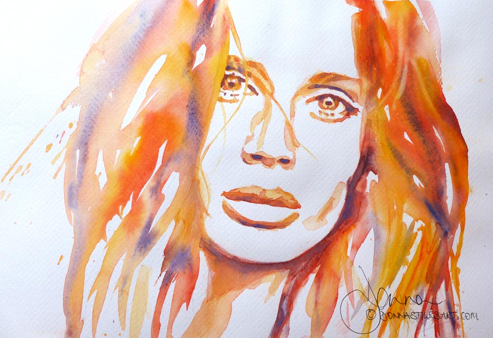 Colourful watercolour portraits - the hot one!