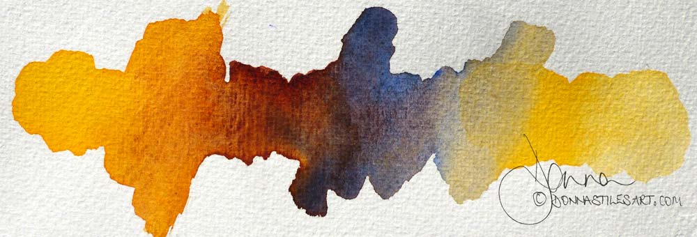 Colour swatch of the warm but neutral limited watercolour colour combination to try.