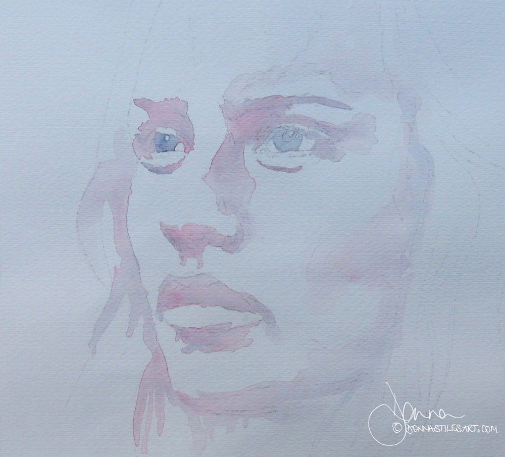 Painting a watercolour portrait