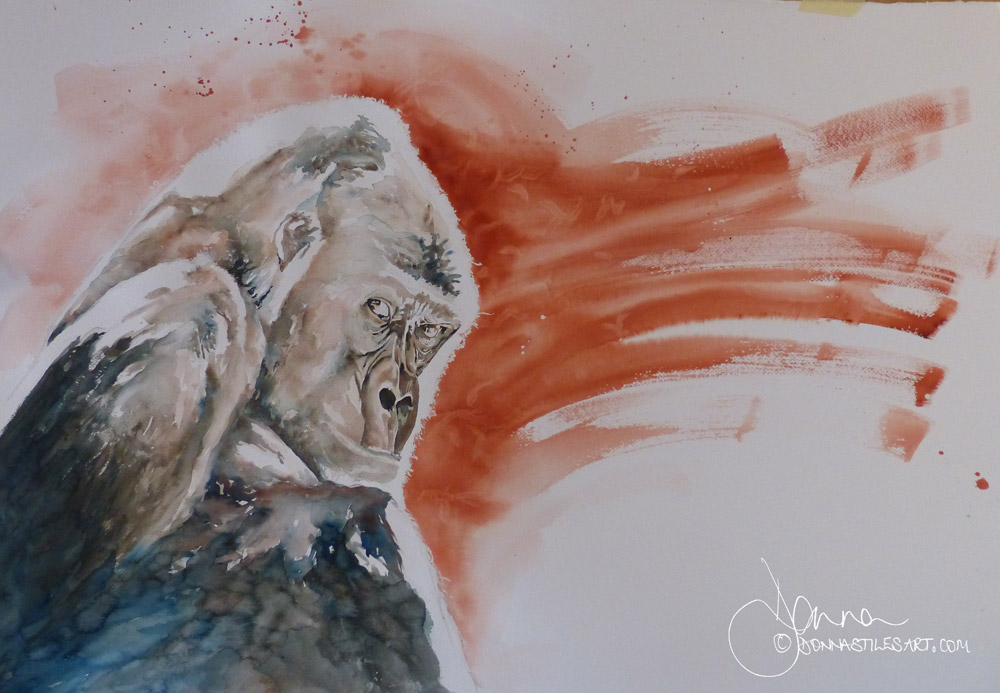 The. ugly duckling stage in watercolor portraits.