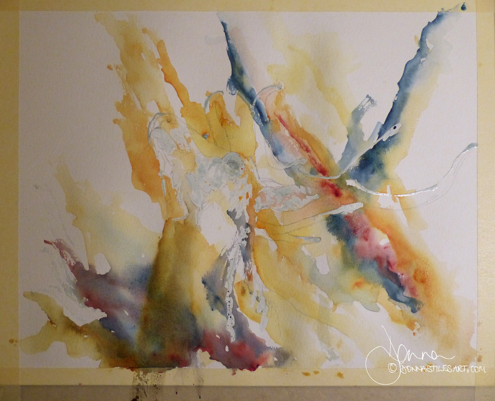 The first watercolour washes