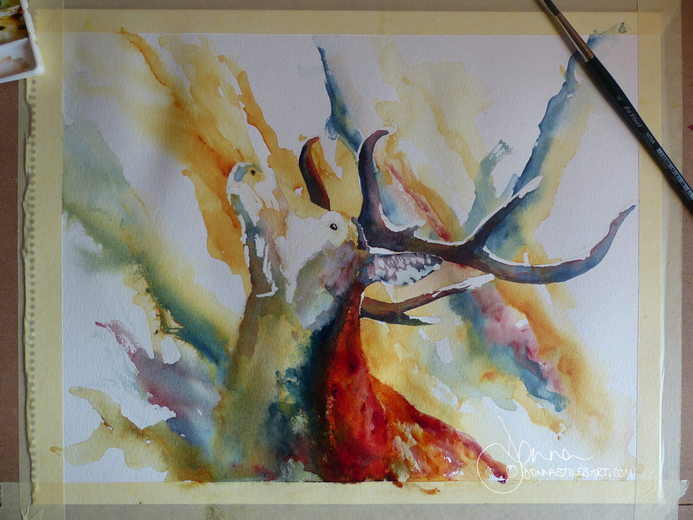 How to paint a stag step by step in watercolour