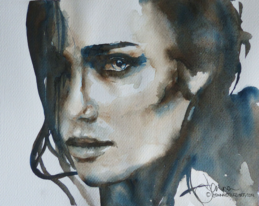 Don't tell me to be strong watercolor female portrait