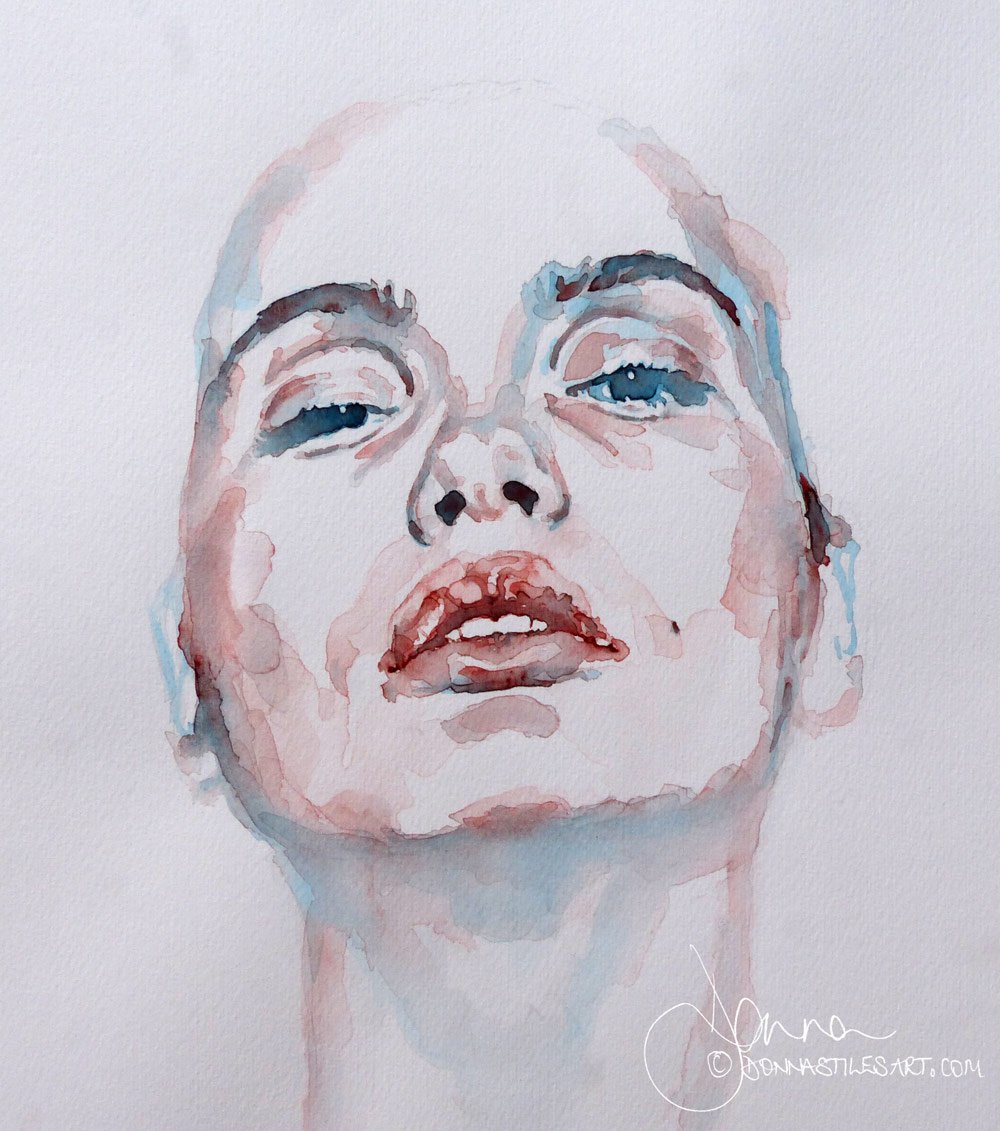 Contemporary watercolour portrait