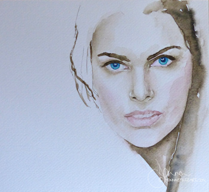 Watercolor sketch portrait