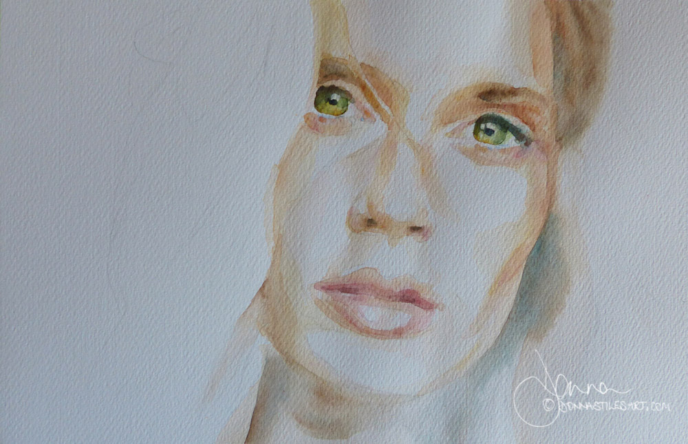 Leave me alone watercolor portrait