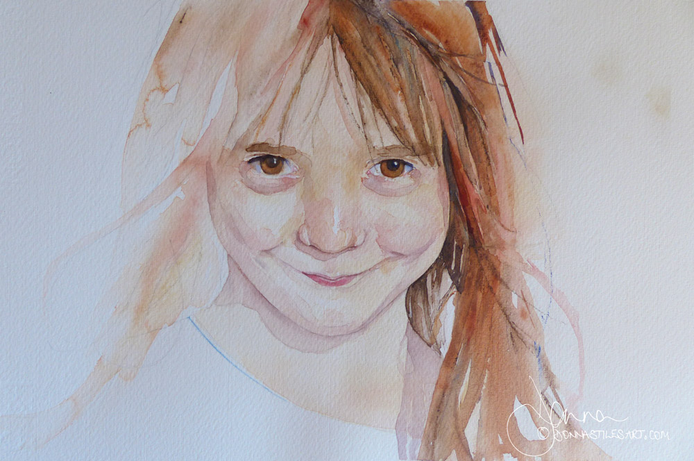 Watercolor portraits of children