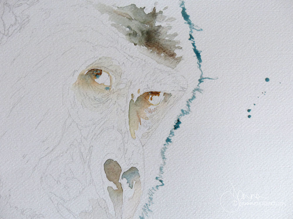 Close-up of painted eyes