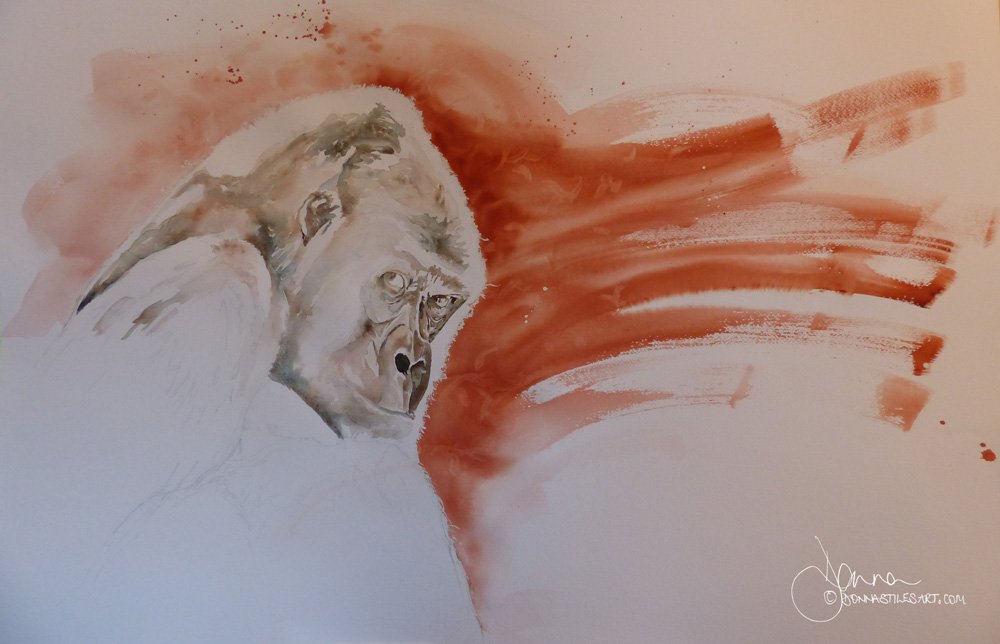 Building depth with watercolor washes.