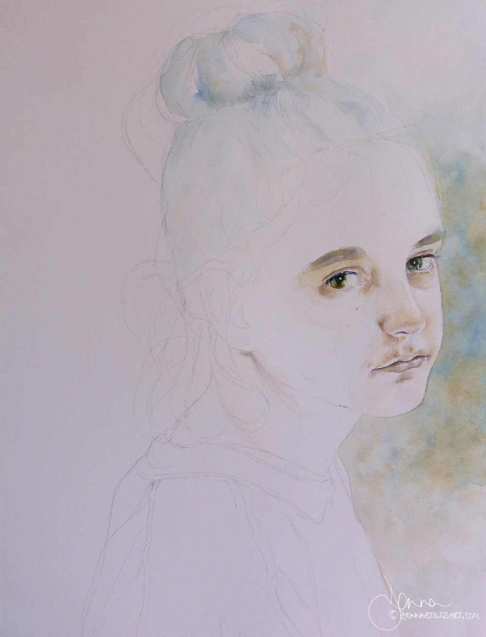 Watercolour portraits by Donna Stiles