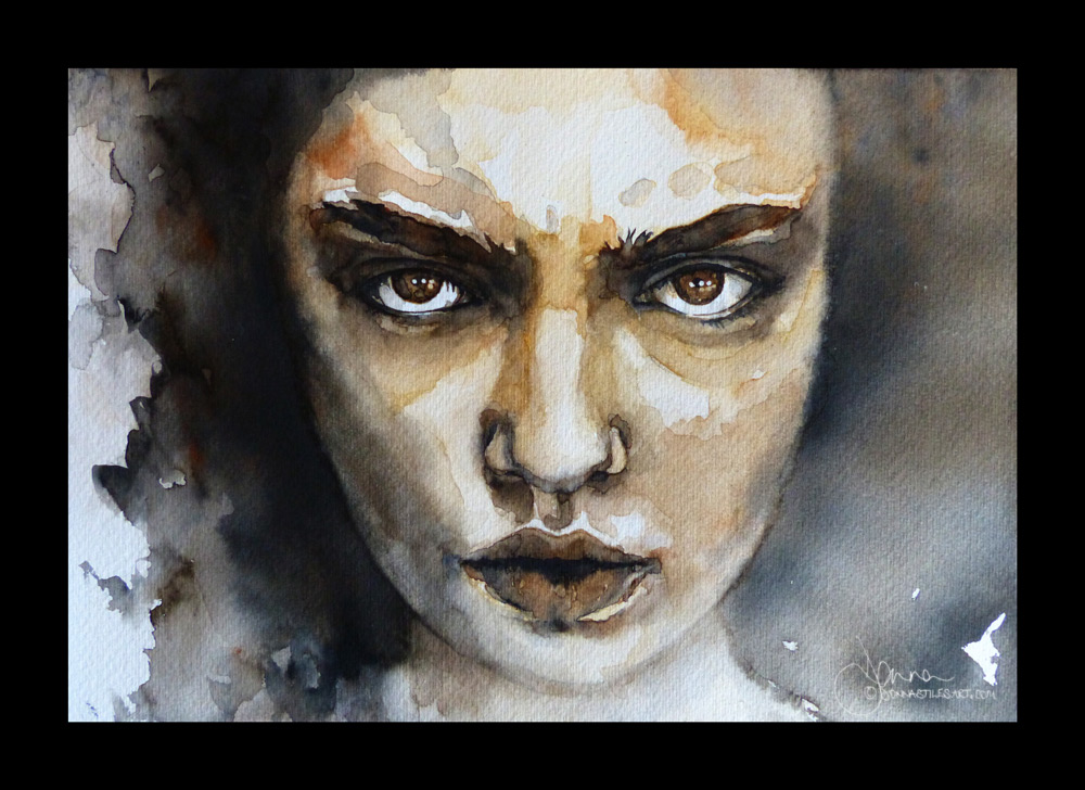 Watercolor portraits of women