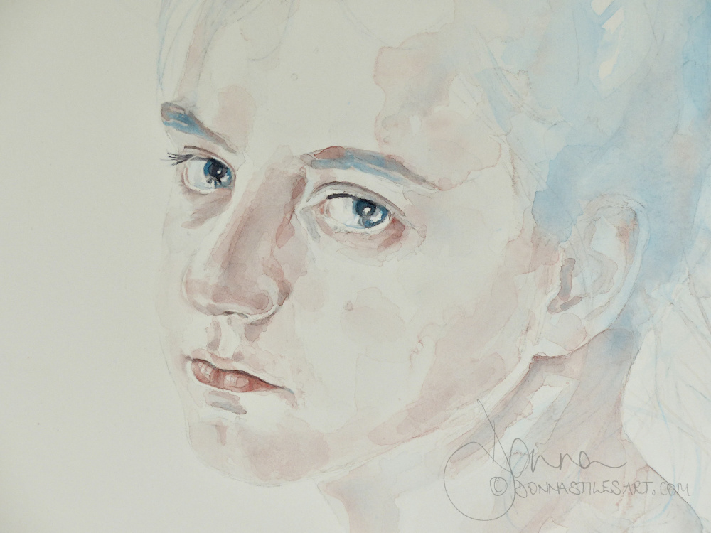 Watercolour portrait (part of) selected to represent England and Wales in the 2026 Fabriano in Acquarello exhibition.
