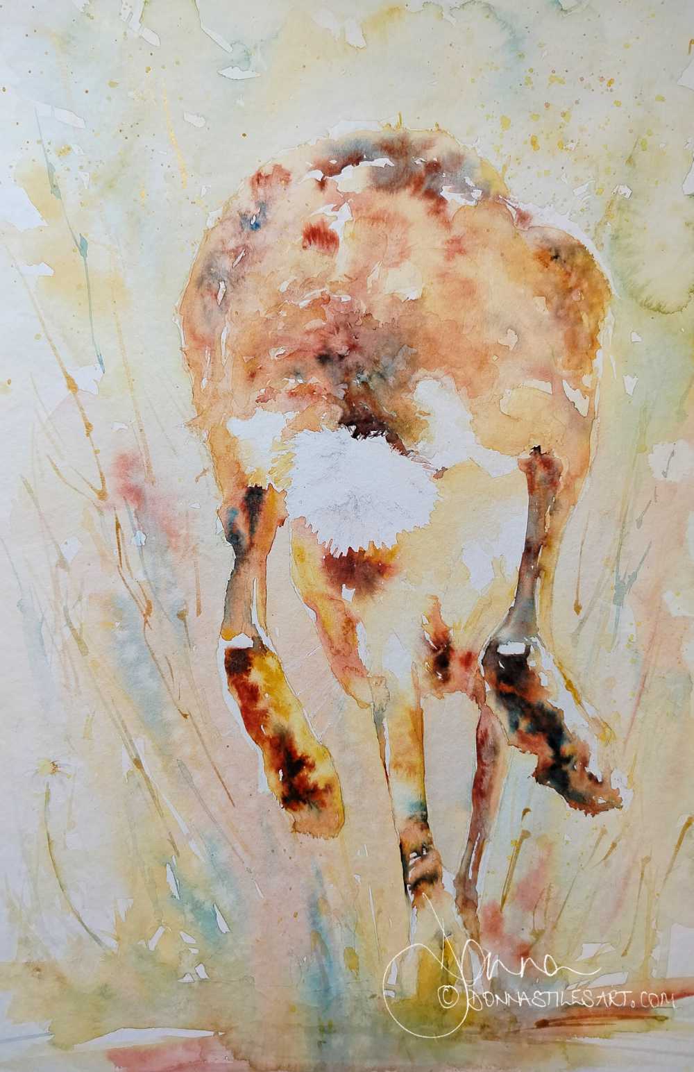 Expressive watercolour hare painting: that it's Friday feeling!