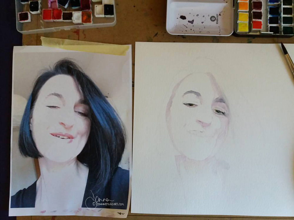 Watercolour self portrait